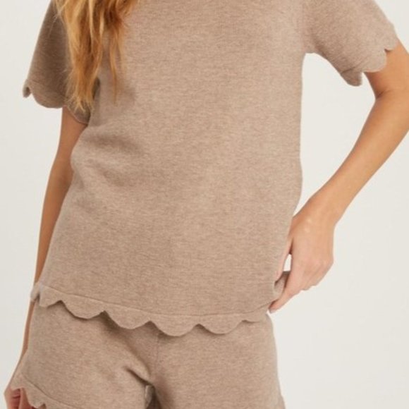 Scallop Hem Sweater Set - Picture 1 of 3